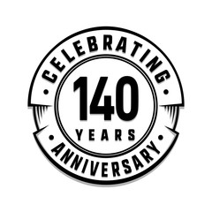 140 years anniversary logo template. Vector and illustration.
