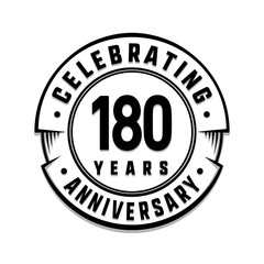 180 years anniversary logo template. Vector and illustration.

