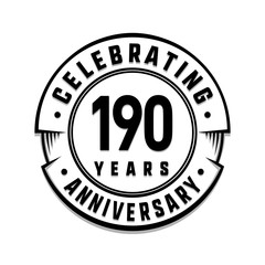 190 years anniversary logo template. Vector and illustration.
