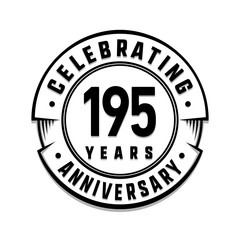195 years anniversary logo template. Vector and illustration.
