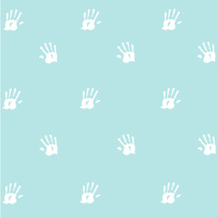 Fototapeta premium Seamless pattern, prints of hands of the child