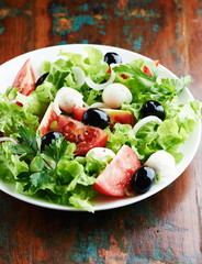 Mediterranean-style salad with mozzarella