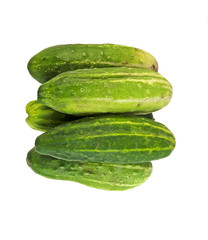 Five homegrown cucumbers