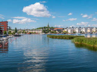 Hammarby Sjostad in Stockholm, Sweden on a summer day.