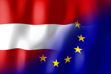 Austria and European Union flags