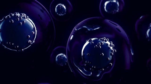 Closeup view of a realistic cell with nucleus and wall.