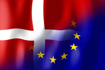 Denmark and European Union flags