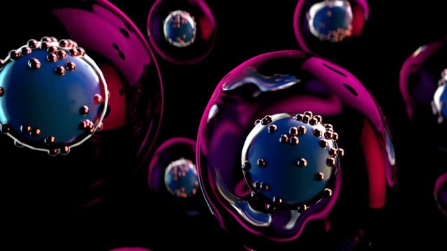 Closeup view of a realistic cell with nucleus and wall