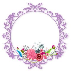 Card with flowers and ferns 