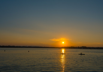 Fototapeta premium Kayaks in the Sunset