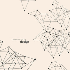 Abstract Network Background with Dots and Lines. Geometric Connection Structure