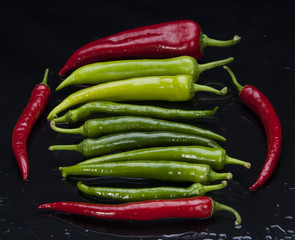 Colorful fruits and vegetables black arkapland