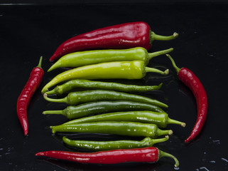 Colorful fruits and vegetables black arkapland