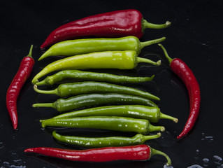 Colorful fruits and vegetables black arkapland