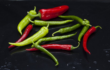 Colorful fruits and vegetables black arkapland