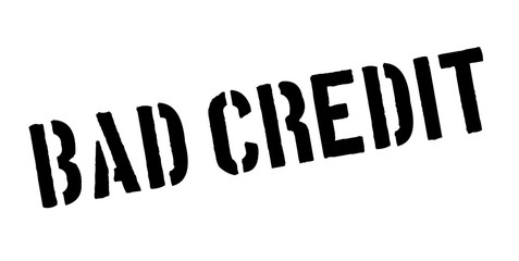 Bad Credit rubber stamp. Grunge design with dust scratches. Effects can be easily removed for a clean, crisp look. Color is easily changed.