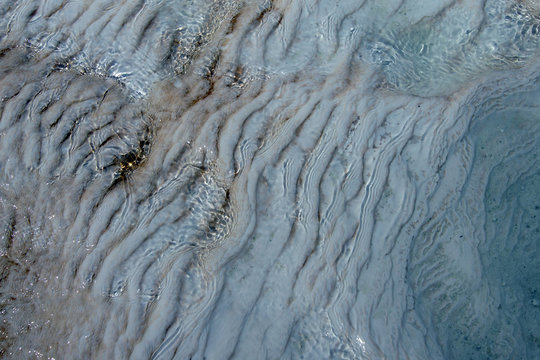 Calcium Deposits  On Travertine Terraces