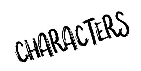 Characters rubber stamp. Grunge design with dust scratches. Effects can be easily removed for a clean, crisp look. Color is easily changed.