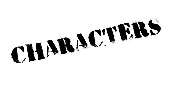 Characters rubber stamp. Grunge design with dust scratches. Effects can be easily removed for a clean, crisp look. Color is easily changed.