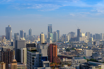 Naklejka na ściany i meble Cityscape of Mahanakhon is the new highest building in Bangkok, Thailand