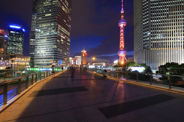 Fototapeta na wymiar Night at lujiazui financial center in Shanghai, China