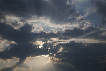 Storm clouds on a sunny summer day 