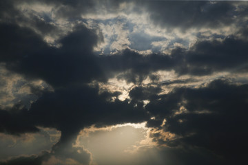 Storm clouds on a sunny summer day 
