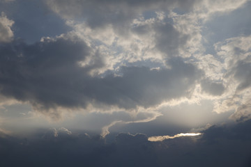 Storm clouds on a sunny summer day 