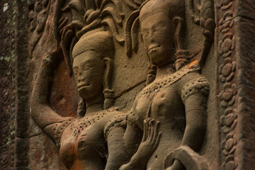 Fototapeta na wymiar Statues of Angkor Wat, Cambodia