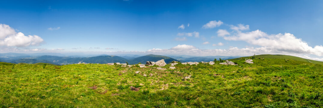 panorama of mountain ridge in summer