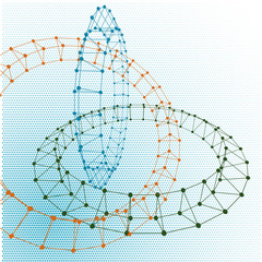  Abstract torus dotted lines connected to graphics.