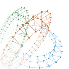  Abstract color dotted lines connected to graphics.