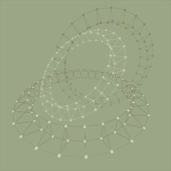  Abstract torus dotted lines connected to graphics.