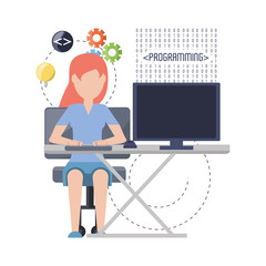 web developer working on computer programming coding