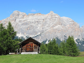 Barns and huts of the Dolomites, Val Badia, Sud Tirol, Italy