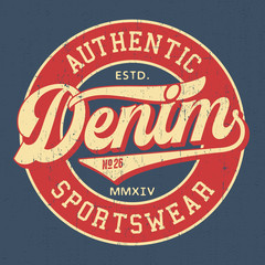 Authentic Denim Sportswear - Tee Design For Print