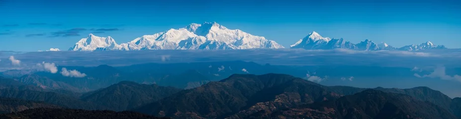 Printed roller blinds Kangchenjunga Kangchenjunga mount landscape during blue sky time