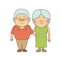 Couple of lovely people. Man and woman hold hands on a white background together family