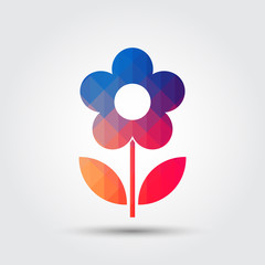 Flower icon, Colorful geometric style