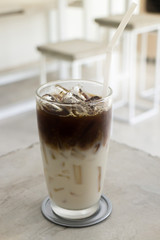 Iced coffee with soy milk