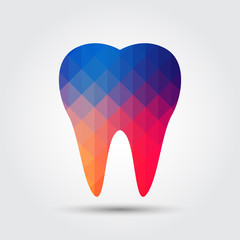Tooth icon, Colorful geometric style