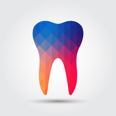 Tooth icon, Colorful geometric style