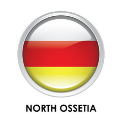 Round flag of North Ossetia