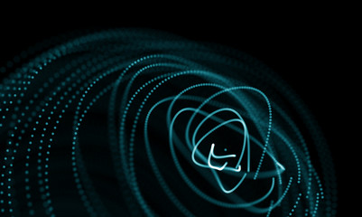 Abstract Blue Geometrical Background . Futuristic technology style. Neon Sign . Futuristic Technology HUD Element . Elegant Abstract background . Big data visualization .