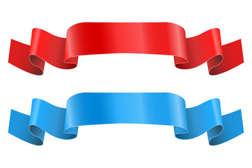 Ribbon banners. Shiny silk scrolls