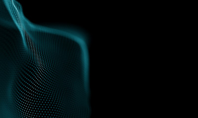 Abstract Blue Geometrical Background . Futuristic technology style. Neon Sign . Futuristic Technology HUD Element . Elegant Abstract background . Big data visualization .