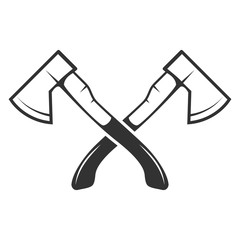 Crossed axes isolated on white background. Vector illustration