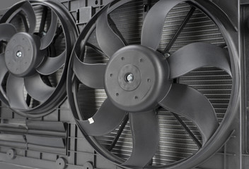 car radiator fan closeup