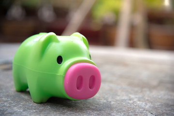 Piggy bank with coins.