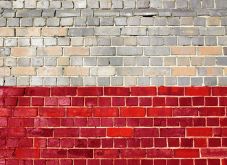Poland flag on a brick wall